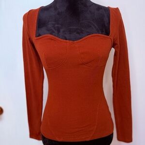 Rust Long Sleeve Women's Top
